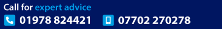 Call for expert advice 01978 824421 or 07702 270278